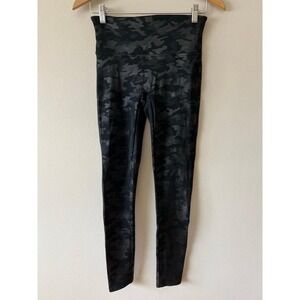 Spanx Faux Leather Camo Leggings Medium